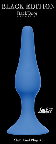 Синяя анальная пробка Lola toys Slim Anal Plug XL 4204-02Lola (15,5 см)