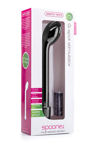 Чёрный вибростимулятор точки G Shots Media BV Spooner SHT216BLK