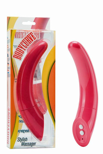 Ярко-розовый изогнутый вибромассажёр для G-стимуляции Seven Creations Body Curve 13-73ARPU-ABX (20 см)