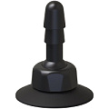 Чёрный плаг с присоской для фиксации насадок Doc Johnson Deluxe 360° Swivel Suction Cup Plug 1010-18-BX