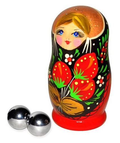 Серебристые вагинальные шарики из металла в упаковке-матрёшке Sitabella 8007