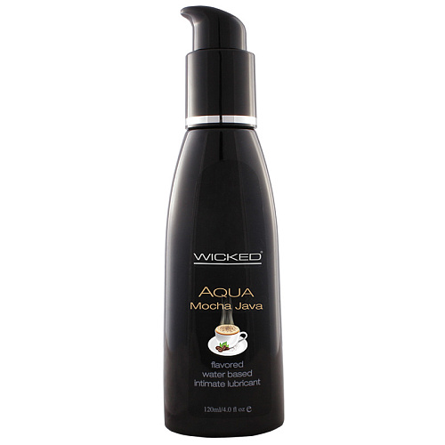 Лубрикант со вкусом кофе мокко в чёрной упаковке Wicked Aqua Mocha Java 90314 (120 мл)
