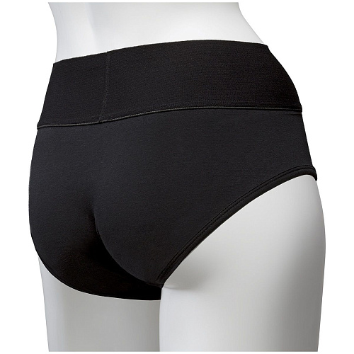 Чёрные трусики-брифы с плагом Vac-U-Lock Doc Johnson Panty Harness with Plug Briefs 1091-04-BX (размер L/XL)