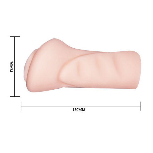 Мастурбатор телесного цвета со входом в виде вагины и эффектом смазки Baile BM-009212K