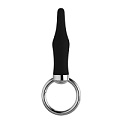 Чёрная коническая анальная пробка с кольцом NMC 111799 (8 см)