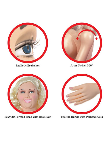 Надувная кукла телесного цвета «Пышка» Pipedream Big Beautiful Becky RD302