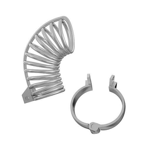 Стальной мужской пояс верности в виде колечек с замочком Сумерки богов 742-06 PP DD