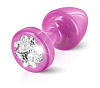 Розовый алюминиевый плаг с кристаллом в виде цветка DIOGOL Anni R Clover Pink T1 8120010054 (6 см)