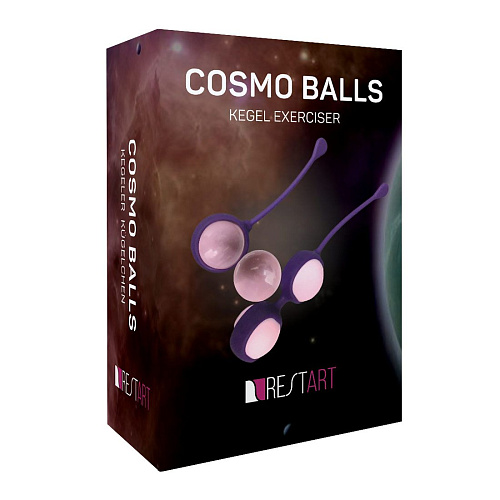 Фиолетовые вагинальные шарики с парой сменных шаров RestArt Cosmo Balls RA-313