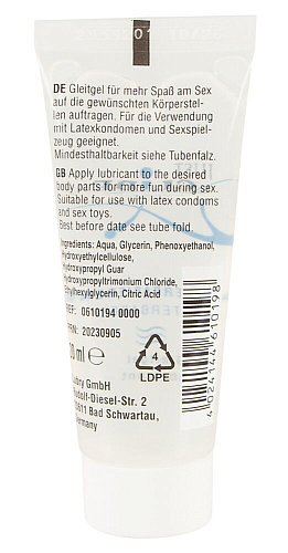 Вагинальная смазка на водной основе Orion JUSTGLIDE 06101940000 (20 мл)