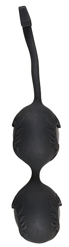 Чёрные вагинальные шарики с сердечками Orion BLACK VELVETS 05125320000