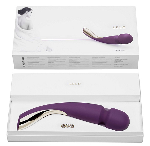 Большой профессиональный массажёр фиолетового цвета Lelo Smart Wand Large Plum LEL8265