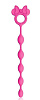 Розовая анальная цепочка с колечком-бантиком Bior toys CSM-23126 (23 см)