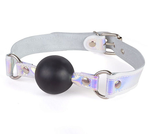 Кляп-шарик на белых ремешках с перламутровыми вставками Sitabella 3005-39