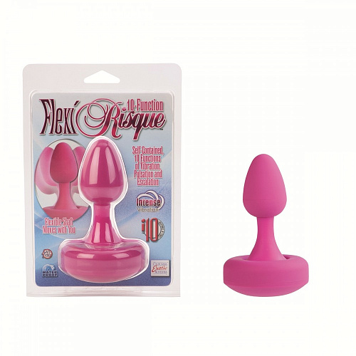 Розовая пробка с вибрацией California Exotic Novelties 10-Function Flexi Risquе SE-0393-20-2 (14,5 см)