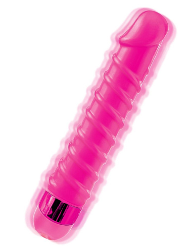 Розовый вибромассажёр с винтовыми ребрышками Pipedream Candy Twirl Massager PD1978-11 (16,5 см)