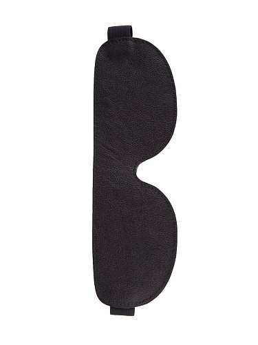 Чёрная широкая кожаная маска на глаза Sitabella 3081-1