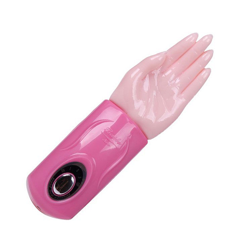 Вибромассажёр-рука розового цвета с подключаемой вибропулей Baile BI-014111-3