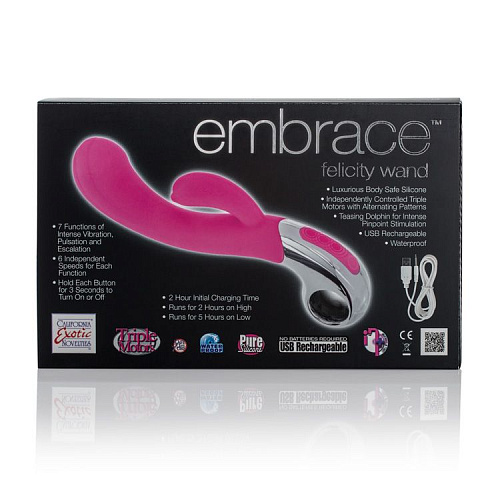 Розовый вибромассажёр California Exotic Novelties Embrace Felicity Wand SE-4610-55-3 (21 см)