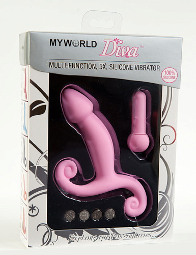 Розовый силиконовый вибратор с 5 режимами вибрации MyWorld - DIVA 909223 (11 см)