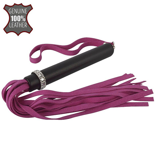 Розово-чёрная многохвостая плеть Sitabella «Гламур» 4215-4в (41 см)