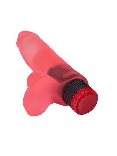 Гелевый вибратор в виде розового фаллоса с мошонкой LOVETOY (А-Полимер) 222000 (16 см)