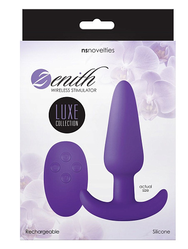 Фиолетовая анальная вибропробка с пультом ДУ NS Novelties Luxe Zenith Wireless Plug NSN-0208-75 (9,9 см)