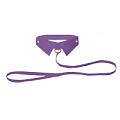 Фиолетовый кожаный воротник с поводком Shots Media BV Purple OUCH! OU144PUR
