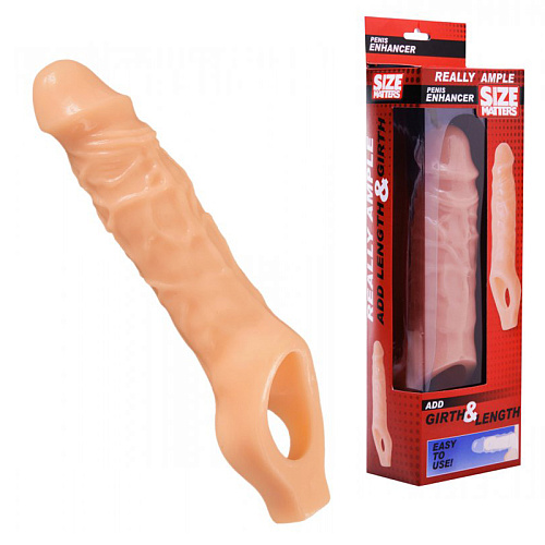 Насадка, увеличивающая длину и диаметр пениса XR Brands Size Matters  AD425-Flesh (13 см)