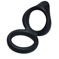 Двойное эрекционное кольцо на пенис чёрного цвета Levett Levett Victor 15031