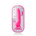 Розовый реалистичный фаллоимитатор на присоске Blush Novelties NEO 7.5INCH DUAL DENSITY COCK W. BALLS BL-89700 (19 см)