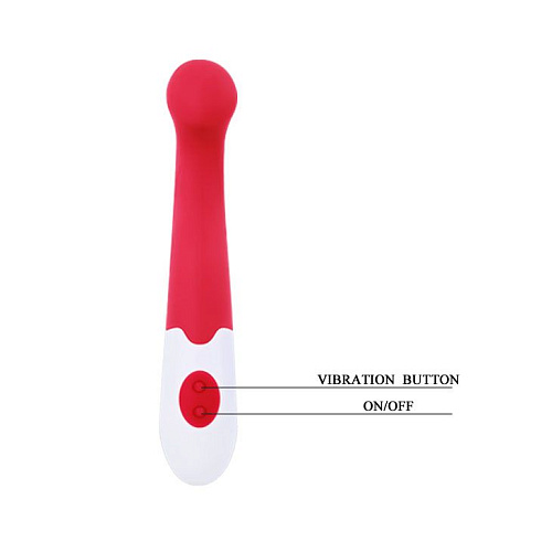 Розовый вибратор с загнутой головкой Baile Charles BI-014221 (17 см)