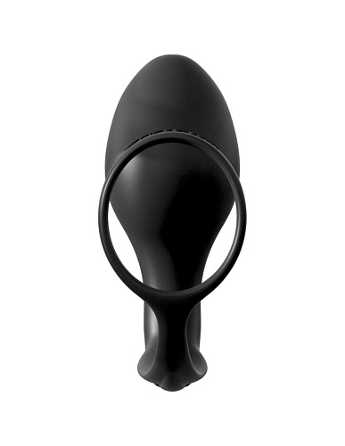 Набор из 3 чёрных эрекционных колец с анальной пробкой Pipedream Ass-Gasm Trainer Trio PD4695-23