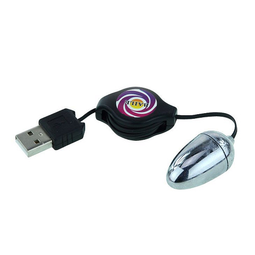 Серебристое виброяйцо с USB-питанием Baile BI-014122