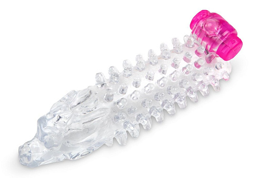 Прозрачная закрытая насадка для члена с шипами по всей длине Brazzers BRR005 (12,5 см)