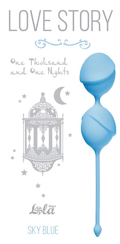 Нежно-голубые вагинальные шарики Lola toys One Thousand and One Nights 3004-04