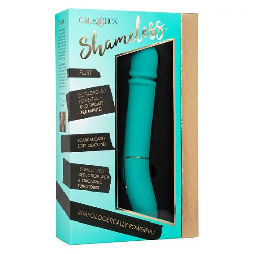 Бирюзовый гладкий вибратор California Exotic Novelties Shameless Flirt SE-4445-10-3 (25,5 см)