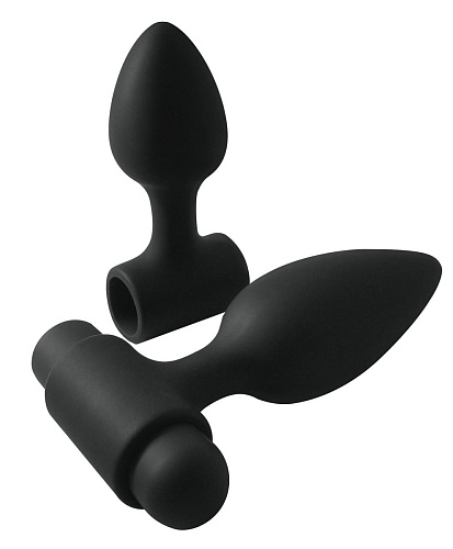 Набор из 2 чёрных анальных пробок NS Novelties Vibes-O-Spades NSN-1102-43