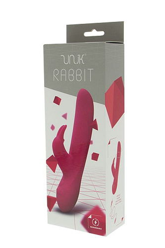 Вибратор с клиторальным отростком розового цвета Seven Creations UNIK RABBIT 50920 (20,7 см)