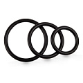Набор из 3 малоэластичных чёрных эрекционных колец Brazzers BRH007
