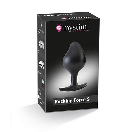 Чёрная анальная пробка для электростимуляции MyStim Rocking Force S 46270 (9,5 см)