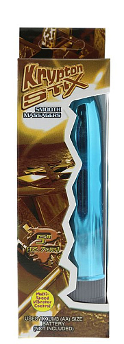 Голубой гладкий вибромассажёр NMC KRYPTON STIX 5 MASSAGER M/S BLUE 110486 (12,7 см)