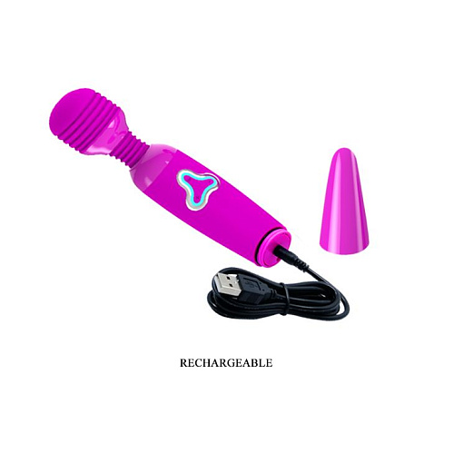 Лиловый вибромассажёр Baile Flirtatious Wand BW-055010-0603 (25 см)