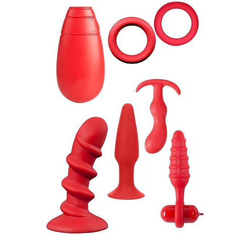 Подарочный набор для мужчин красного цвета Dream Toys MENZSTUFF VIBRATING PLEASURE SET 21246