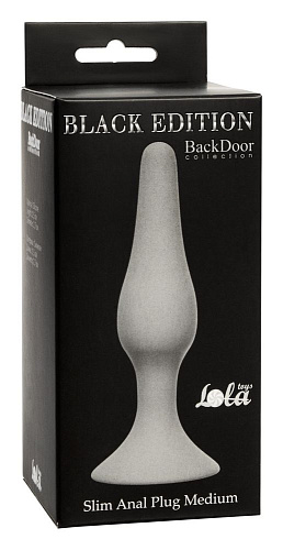 Серая анальная пробка Lola toys Slim Anal Plug Medium 4206-03Lola (11,5 см)