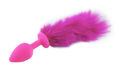 Силиконовая анальная пробка с розовым хвостом 4sexdreaM 47162