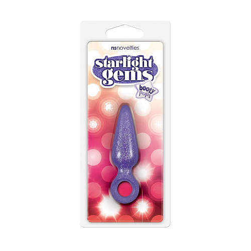 Фиолетовая анальная пробка с кольцом NS Novelties Booty Pops NSN-0280-15 (8 см)
