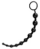 Чёрная гибкая анальная цепочка ToyFa 901302-5 (25 см)