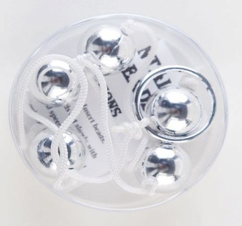 Серебристые анальные шарики Seven Creations 123S-BX