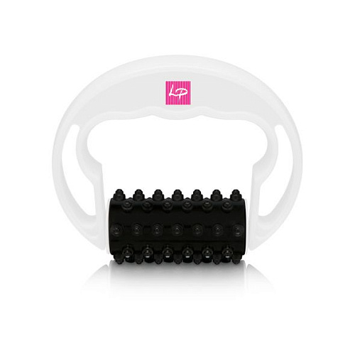 Белый массажер с чёрной насадкой LoversPremium Body Wheel Massager E22055